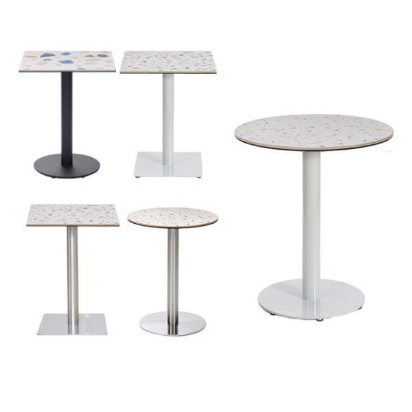 테라조 + 평판다리테이블 모음전ㅣ 카페 인테리어 테이블 대리석st 디자인 티테이블 ㅣDJ177 하늘창가구주식회사 하늘창가구